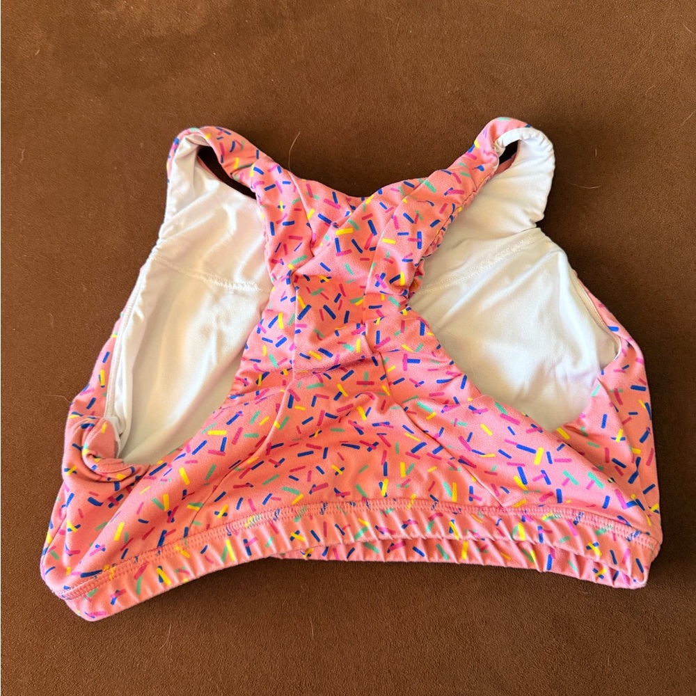 Fleo Pink Sports Bra with Colorful Confetti - Picture 2 of 2